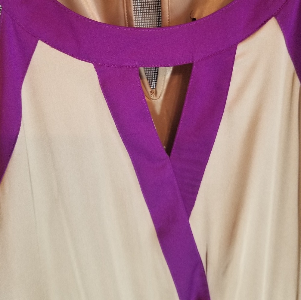 Outback Red purple cream and red silky dress - Picture 3 of 8